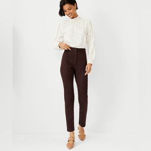 The High Waist Audrey Pant in Faux Suede in Chocolate